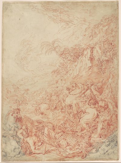 Leopardjakt av Jean Jacques Flipart