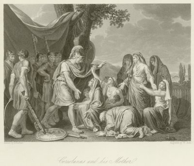 Coriolanus och hans mamma av Jean Jacques Francois Lebarbier