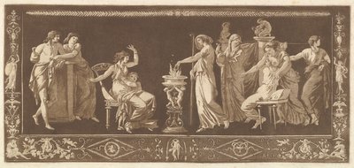 Scen för offer Antik offer, från samling av olika kompositioner Friser och..., 1784. av Jean Jacques Lagrenee