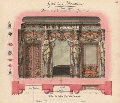 Hotell Montholon. Salongsprojekt, 1786. av Jean Jacques Lequeu