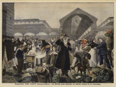 Soppbod på Les Halles Market på morgonen av Jean Jacques Rousseau