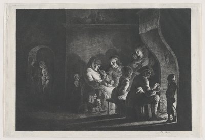 Kväll i byn, 1800. av Jean Jacques de Boissieu