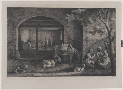 1793年、サン・ジャン・ド・トゥスラの農場の内部。スウェーデン av Jean Jacques de Boissieu