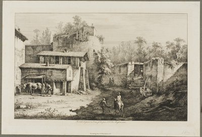 Landskap med ryttare och smed av Jean Jacques de Boissieu