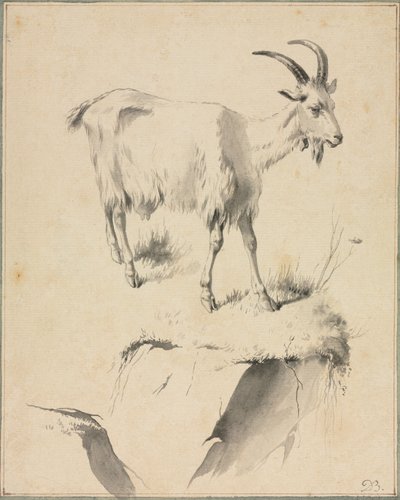 Studie av en get, 1700-tal. av Jean Jacques de Boissieu