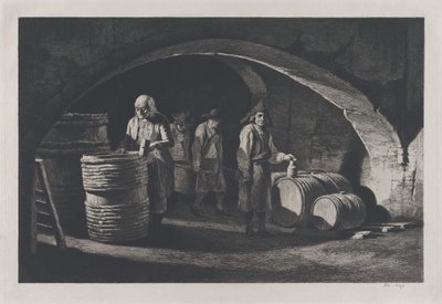 The Coopers, sent 1800-talsreproduktion av 1790 original. av Jean Jacques de Boissieu