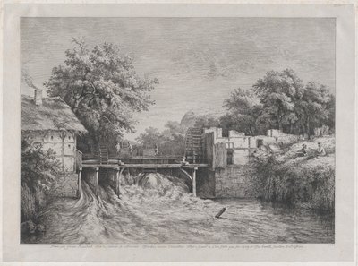 Vattenkvarnen, efter en målning av Ruisdaël, 1782. av Jean Jacques de Boissieu