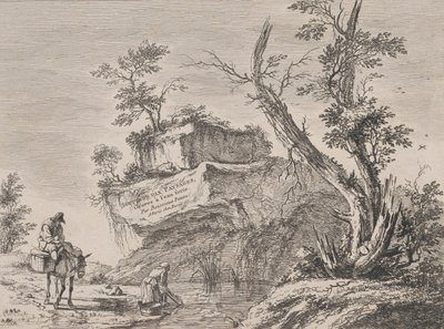 Titelsida till en serie av tio landskap, 1763. av Jean Jacques de Boissieu