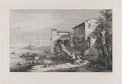 Utsikt över gamla tullhuset i Rom, 1807. av Jean Jacques de Boissieu