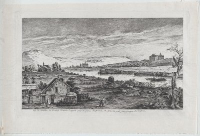 Utsikt över Madrids slott, nära Paris, 1764. av Jean Jacques de Boissieu
