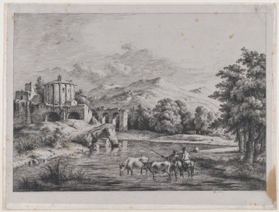 Utsikt över Vestas tempel, 1774. av Jean Jacques de Boissieu
