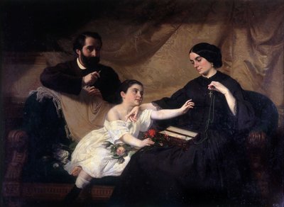 Min familj (olja på duk) av Jean Jalabert