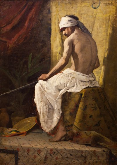 Arabe asis, inget datum. (Olja på duk) av Jean Joseph Benjamin Constant