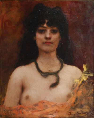 Benjamin Constant - Orientalistiskt porträtt av en naken kvinna, bystlängd av Jean Joseph Benjamin Constant