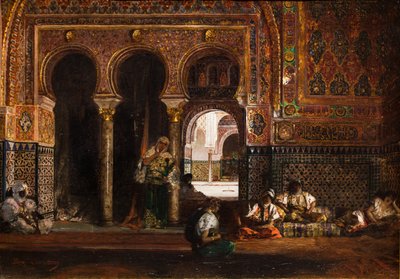 Haremscen, fem kvinnor, ca 1880 (Olja på duk) av Jean Joseph Benjamin Constant