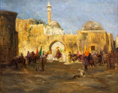 Lämnar moskén av Jean Joseph Benjamin Constant