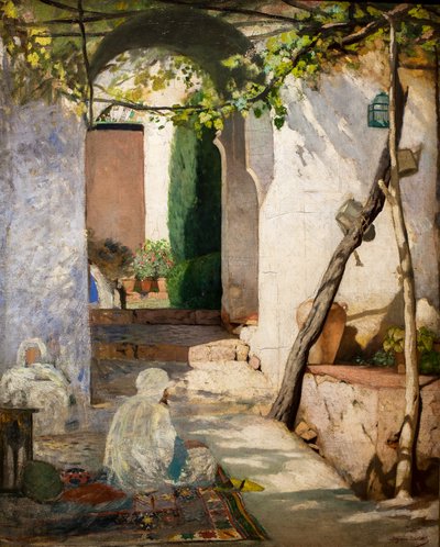 Marockansk innergård, före 1880 (Olja på duk) av Jean Joseph Benjamin Constant