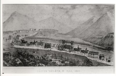 Napoleon Bonapartes (1769-1821) begravelsescortege i Saint Helena, 9. maj 1821 sverige av Jean Joseph Benjamin Constant