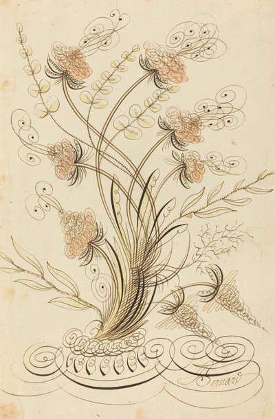 Kalligrafiska blommor av Jean Joseph Bernard called Bernard de Paris