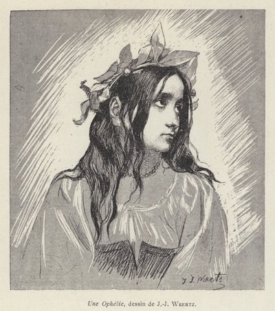 Ophelia (litho) av Jean Joseph Weerts