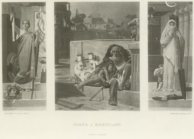 Homeros en trollkarl (gravyr) av Jean Jules Antoine Lecomte du Nouy