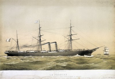 Pereire liner var ångbåt och helikopter som tjänstgjorde mellan Le Havre och New York och 1868 mellan Brest och New York. "The Pereire" byggdes i Glasgow 1864. Den tillhör Compagnie Générale Transatlantique de Emile Pereire. av Jean Jules Koerner