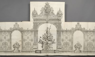 Design av Grandes Grilles placerade på Place Royale i Nancy 1755 på order av S. M. le Roy de av Jean Lamour