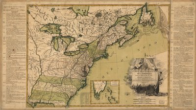 Karta över USA efter fredsfördraget 1783. av Jean Lattré