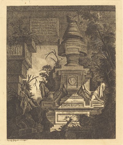 Frontispice för "Views of Tombs" av Jean Laurent Legeay