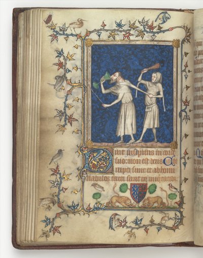 Böneboken i Bonne av Luxemburg, hertiginna av Normandie f.83v, före 1349 (manuskript) av Jean Le and workshop Noir