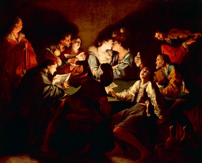 Nattkonsert, ca 1621/2 (olja på duk) av Jean Leclerc