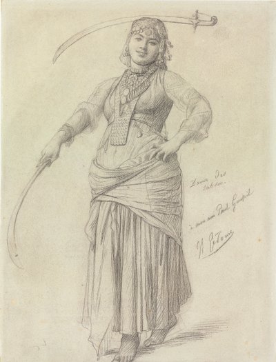 Sabre Dance (penna på papper) av Jean Leon Gerome