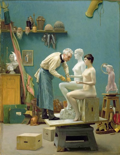 Arbeta i marmor, eller konstnären som skulpterar Tanagra av Jean Leon Gerome