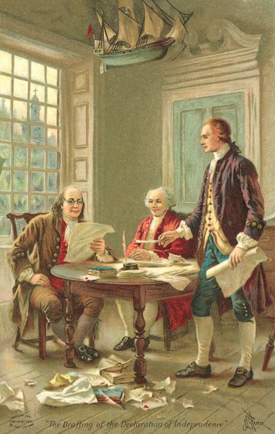 Utformning av USA:s självständighetsförklaring, Philadelphia, Pennsylvania av Jean Leon Gerome Ferris