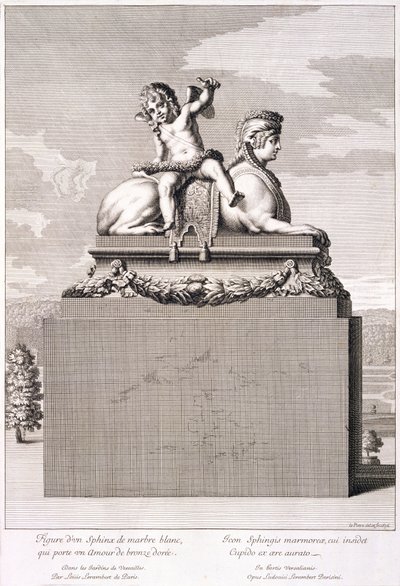 Figur av en sfinx i Versailles, 1676 av Jean Lepautre