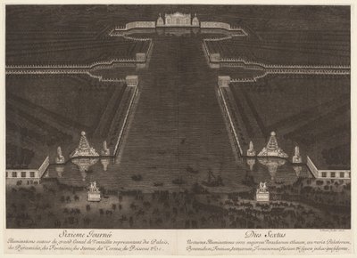 Belysningar runt Canal Grande i Versailles av Jean Lepautre