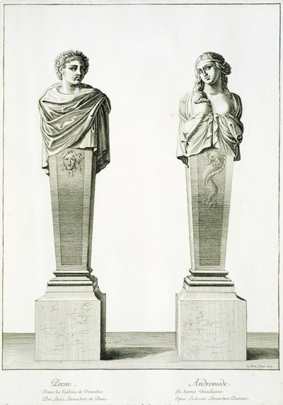 Skulpturer föreställande Perseus och Adromeda av Louis Lerambert i Versailles av Jean Lepautre