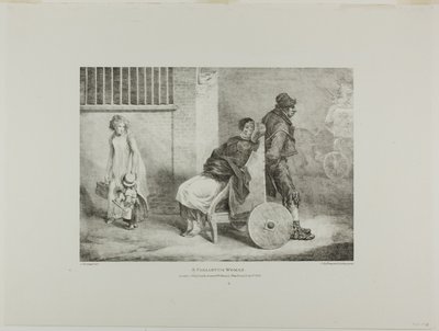 En paraleytisk kvinna, plansch 9 från olika motiv tecknade ur livet och på sten (Den engelska sviten) av Jean Louis André Théodore Géricault