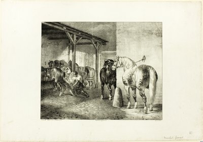 Hovslagarverkstad av Jean Louis André Théodore Géricault