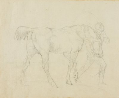 Hästskötare leder en häst av Jean Louis André Théodore Géricault