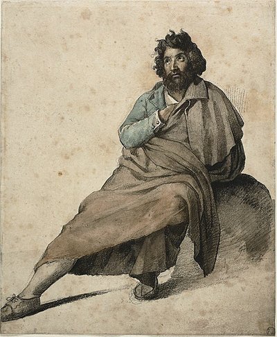 Sittande italiensk bonde av Jean Louis André Théodore Géricault