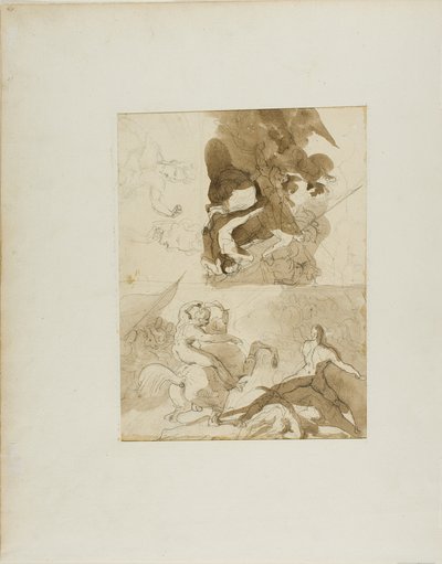 Skisser till ett kavallerislag av Jean Louis André Théodore Géricault