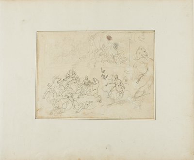 Skisser av ett kavallerislag av Jean Louis André Théodore Géricault