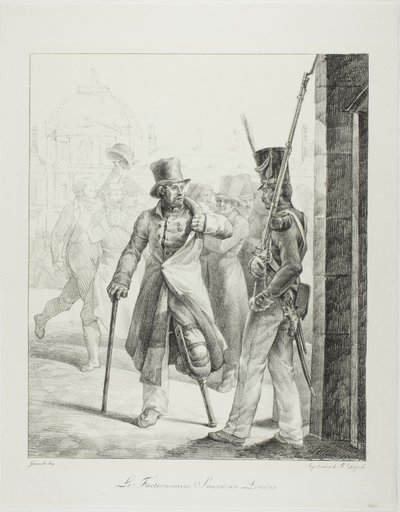 Schweizisk vaktpost på Louvren av Jean Louis André Théodore Géricault