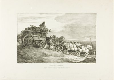 Kolvagnen, plansch 7 från Olika motiv tecknade efter livet på sten av Jean Louis André Théodore Géricault