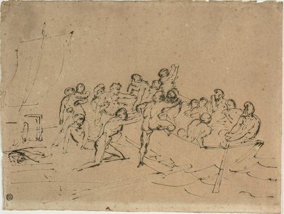 Räddningen av de överlevande från Medusas flotte av Jean Louis André Théodore Géricault