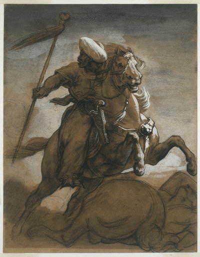 Turkisk kavaljer i strid av Jean Louis André Théodore Géricault