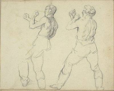 Två boxare vända åt vänster av Jean Louis André Théodore Géricault