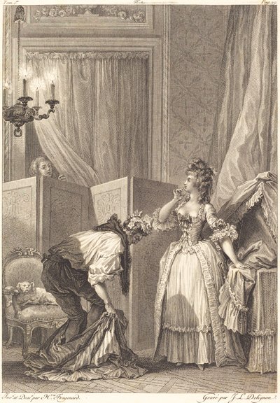 Den misshandlade och förnöjda cuckolden av Jean Louis Delignon and Antoine Jean Duclos after Jean Honoré Fragonard