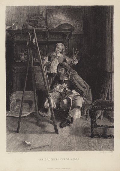 Bröderna Van de Velde (gravyr) av Jean Louis Ernest (after) Meissonier
